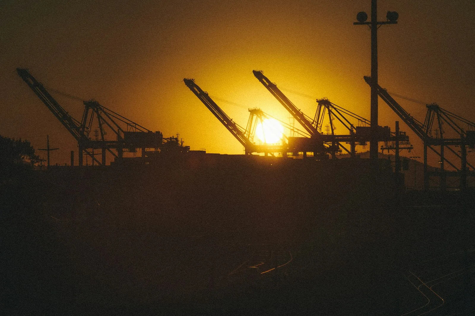 Gantry cranes at a container terminal